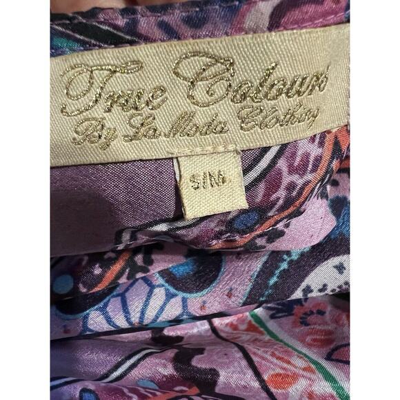 Vintage maxi dress sz M vacation resort Cleopatra Pink Long V Neck - Picture 9 of 10